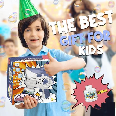 Dolanus Bubble Gun, Shark Bubbles Machine Blaster Gun for Kids with Bubble Solution, Toys for 3+ Year Old Boys, Gifts for 3 4 5 6 7 8 Year Old Boy...