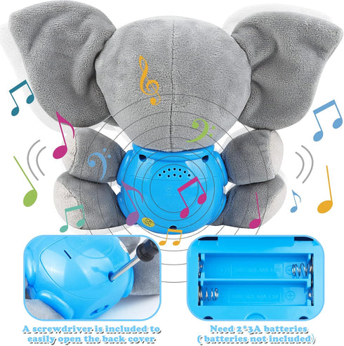 Plush Musical Baby Toys?Cute Elephant Toys for 3-6-12 Months Boys & Girls, Cute Stuffed Animal Infants Baby Toy? Elephant Baby Stuff?Toys for Infa...
