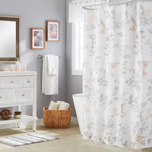 SKL Home by Saturday Knight Ltd. Greenhouse Leaves Fabric Shower Curtain, Multicolored/BLUSH...