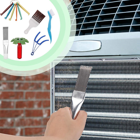 MADHOLLY 6Pcs Air Conditioner Fin Combs Kit - AC Coil Combs Cleaning Brush, Condenser Straightener for AC Unit Radiators Evaporators...