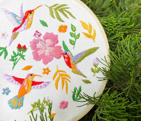 Bird Embroidery Kit for Adults Beginners, Funny flower hummingbird Cross Stitch Kit for Crafts Starters with Cute Birds Flora Patterns Include Emb...