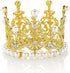 JANOU Crown Tiara Cake Topper Crystal Pearl Children Hair Ornaments for Wedding Birthday Party Cake Decoration (Gold)...