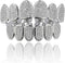 JINAO Grillz Grills for Your Teeth Simulated Diamond Teeth Grillz with Extra Molding Bars Included 18K Gold Plated All Iced Out Cubic Zirconia Gol...