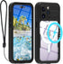 for iPhone 15 Pro Max Waterproof Case,Compatible with Magsafe,Hybrid Rugged Shockproof Full Body Protective,with Lanyard,Clear Lens/Screen Protect...