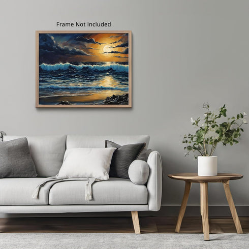 Posterizer 1 pcs- beach and the sea-abstract art 12-Landscape & Nature Art-Floral Botanical Art- Decor for Home & Office- unframed wall art...