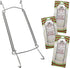 BANBERRY DESIGNS Chrome Vinyl Coated Plate Hanger 8 to 10 Inch - Set of 4 Pcs - Clear Vinyl Sleeves Protect The Plate - Hook and Nail Included...