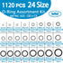 24 Size Rubber O Ring Set,1120 Pcs Black Small O Rings Assortment Kits,Assorted Metric Sealing Washer for Auto Plumbing Faucet Water Air or Gas Re...