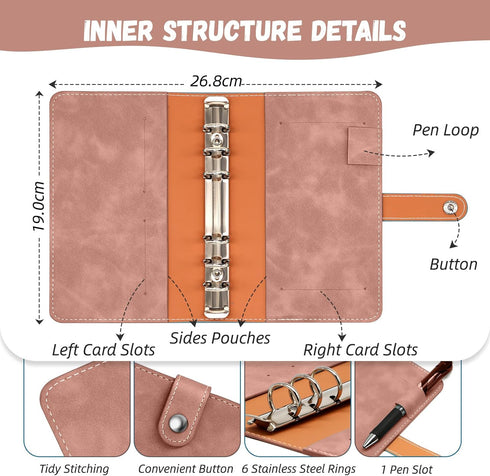 Budget Binder, A6 Money Saving Binder with Upgraded Cash Envelopes, Budget Savings Challenge Book with 24 Money Saving Trackers to Save $5050, 500...