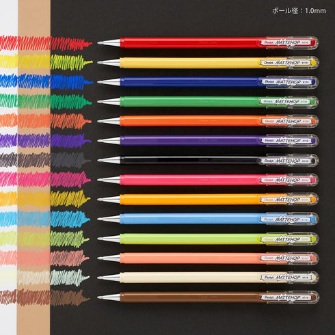 Pentel Matte Hop Original + Sweet Color Ballpoint Pen, 14 Colors K110-V14ST...