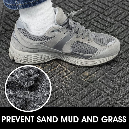 MATALL Front Door Mat 2 Pack Indoor and Outdoor Welcome Mat, Absorbent and Drain Away Water Heavy Duty Entryway Doormat for Front Back Doors, Laun...