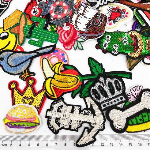 Libiline 100pcs Random Assorted Styles Embroidered Patch Applique Clothes Dress Plant Hat Jean DIY...