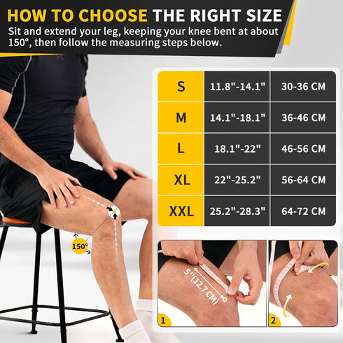 CAMBIVO Knee Brace for Men & Women, 2 Pack Knee Compression Sleeve for Knee Pain Relief, Knee Brace with Side Stabilizers & Patella Pad for Menisc...