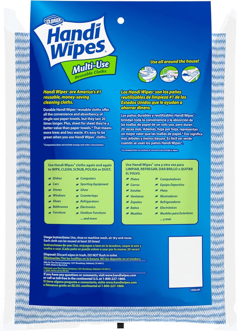 Handi Wipes Reusable Cloths, Extra Large 6 cloths...