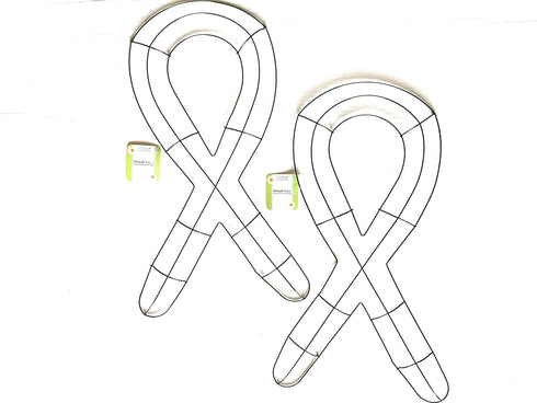 Floral Garden Ribbon Metal Wreath Form Set of 2...