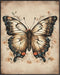 Posterizer 1 pcs- Beautiful butterfly with orange flowers-Art for Animal Lovers-Floral Botanical Art- Gift for Men Women Entrepreneur Teens-Decor ...