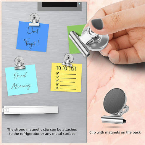 GRTARD 6 Pack Magnetic Clips Strong Refrigerator Magnet Clips with Anti-Scratch Sticky Pads, Clips Magnets for Fridge, Whiteboard Magnets Clips Fr...