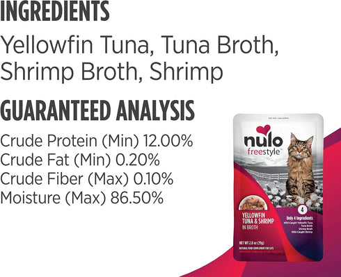 Nulo Freestyle Cat & Kitten Wet Cat Food Pouch, Premium All Natural Grain-Free Soft Cat Food Topper with Amino Acids for Heart Health and High Ani...