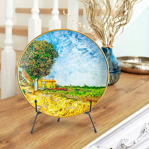 Mocoosy 4 Pack 8 Inch Improved Anti-Slip Plate Stands for Display, Plate Holder Display Stand, Picture Frame Holder Stand, Black Iron Easel Stands...