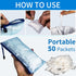 50 Packs Liquid Waste Gelling, Eco Deodorizing Gel Degradable Absorbent Poop Urine Gel for Outdoor Recreation Camping Toilet, Porta Potty Deodoriz...