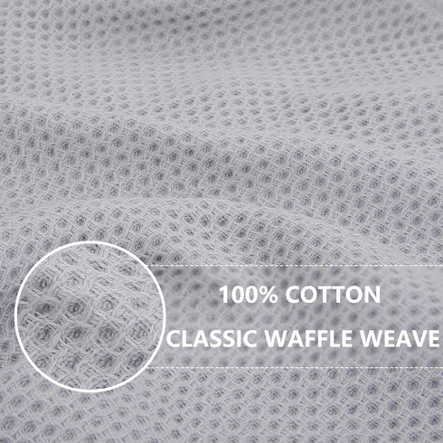 Homaxy 100% Cotton Waffle Weave Kitchen Dish Cloths, Ultra Soft Absorbent Quick Drying Dish Towels, 12 x 12 Inches, 6-Pack, Light Gray...