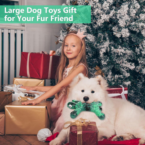 Dog Toys for Aggressive Chewers Indestructible Dog Toys for Large Dogs - Tough Dog Chew Toys for Medium/Large Dog Breed, Real Bacon, Nylon Bones T...