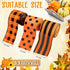 3 Rolls Christmas Burlap Ribbon Orange and Black Plaid Wrapping Wired Ribbons Autumn Christmas Dot Pattern Striped Ribbons for Home DIY Crafts Par...