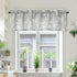 FMFUNCTEX Gray-White Kitchen Valance Curtain 15-inches Length Blossom Print Canvas Window Curtain Valance for Cafe Floral Botanical Pattern Window...