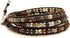 "Hot Mix Color India Agate Stainless Steel Snap Button Lock Genuine Leather Bracelet...