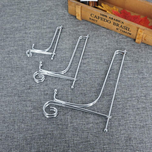 LIONWEI LIONWELI 6 Pack Iron Display Stand,Silver Iron Easel Plate Holder Stand for Displaying Pictures, Plates, Books and Arts (4, 6, 8 inch)...