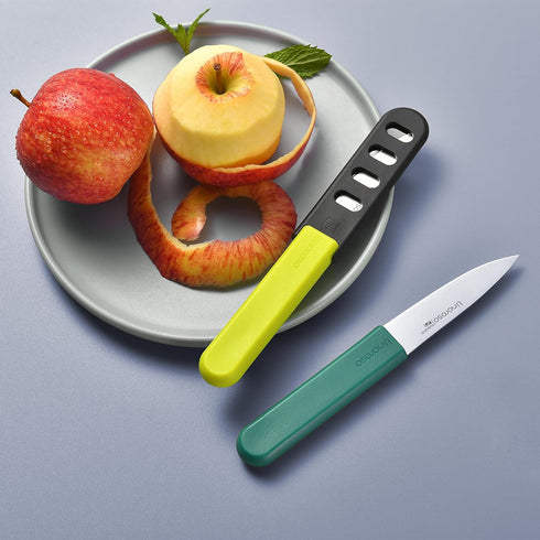 linoroso Paring Knife with Cover of 4, Paring Knife Set for Camping, 3.5" Paring Knife Set of Premium Stainless Steel, Ultra Sharp Small Kitchen K...
