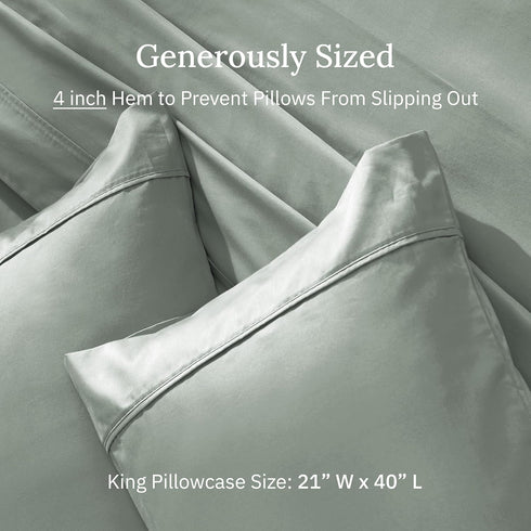 California Design Den King Size Pillowcase Set - 400 Thread Count, 100% Cotton Sateen, Luxury Set of 2 Pillow Covers, Breathable, Cooling, Soft fo...