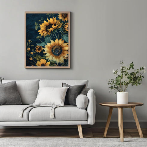 Posterizer 1 pcs-yellow big wild flowers in nature-Floral & Botanical Art-Abstract & Modern Art-Decor for Home & Office- UNFRAMED Wall Art...