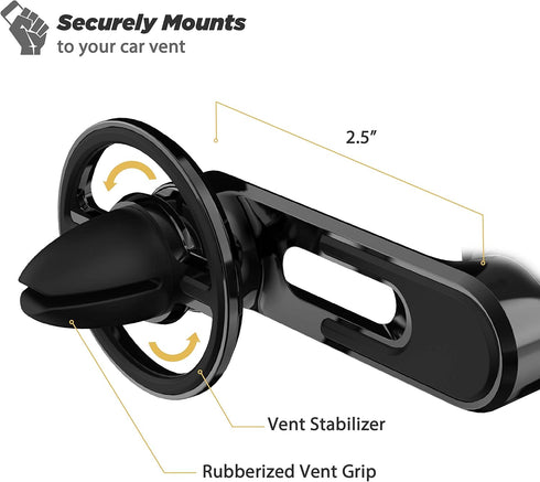 Scosche VP2M-SP Universal Freeflow Vent/Dash Mount Cell Phone Holder, 2-in-1 Portable, Adjustable 360 Mobile Device Mount, Vent Clips & Quick Grip...
