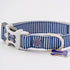HUGO & HUDSON Dog Collar, Adjustable Nylon Pet Collar with Safety Buckle, Navy Striped, L...