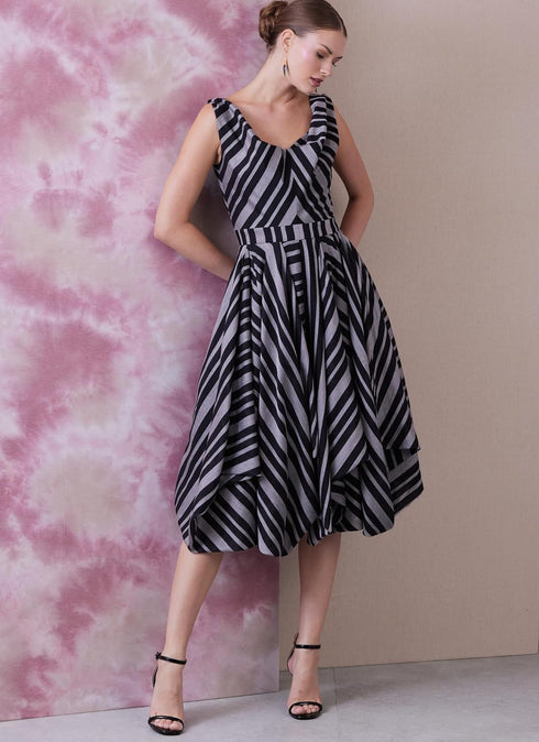Vogue Misses' Lined Dress Sewing Pattern Packet by Julio Cesar, Design Code V1935, Sizes 8-10-12-14-16...