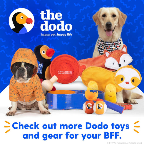 The Dodo Crinkle Flattie Hippo Dog Toy, Stuffingless Toy for Dogs; No Stuffing Dog Toys with Crinkle Sound and Squeaker; Hippo Toy for Dogs in Fla...