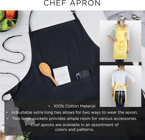 DII Unisex Kitchen Christmas Apron for Women & Men Adjustable Ties and Large Front Pockets...