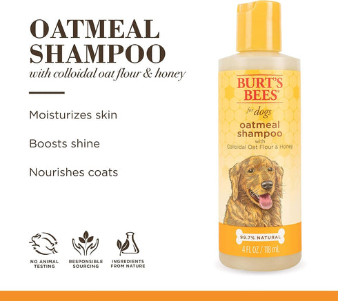 Burt's Bees for Pets Naturally Derived Oatmeal Shampoo with Colloidal Oat Flour and Honey - Oatmeal Dog Shampoo to Soothe and Cleanse Dogs Skin an...