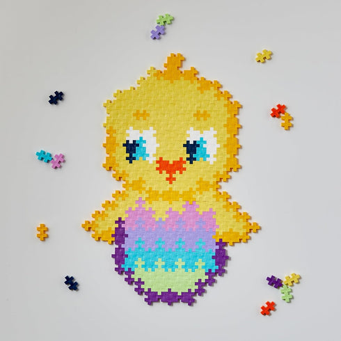 PLUS PLUS - Puzzle by Number - 250 Piece Chick - Construction Building Stem/Steam Toy, Interlocking Mini Puzzle Blocks for Kids...
