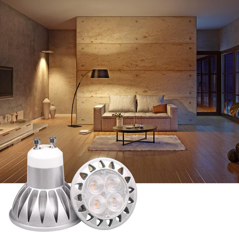 ALIDE GU10 Led Light Bulbs Dimmable AC120V,25W 35W 50W Halogen Replacement,2700K Warm White,MR16 GU10 Dimmable 2 Prong Base 5W Led Track Bulbs,450...