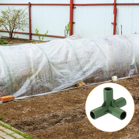 uxcell 12Pcs 11mm/0.4in Greenhouse Frame Connector Pipe Fitting Duty Joint Tool, 4Way Frame Connectors for Trellis Sunscreen Shed Gardening Plant ...