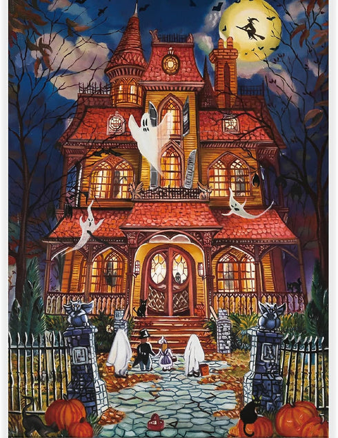 Halloween Fright Night 500 Pieces Jigsaw Puzzles for Adults, Halloween Decoration for Family Party Holiday...