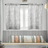 FMFUNCTEX Gray White Bathroom Tier Curtains for Kitchen 36 Inches Long Floral Printed Half Window Panels for Living Room Café Basement Rustic Curt...