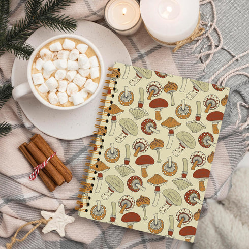 Vintage Mushroom Journal Notebook,Mushroom Notebooks for Women Work Office School Student Teacher,Retro Hardcover Spiral Notebook 5.5x8.3...