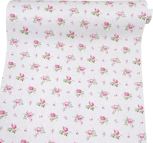 SimpleLife4U Pink Rose Furniture Protect Paper Removable Shelf Liner for Kitchen Cabinet Dresser Drawer Covering...