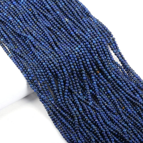 Natural Lapis Lazuli Gemstone Round Stone Beads for Jewelry Making DIY Bracelet Necklace (2mm) 2 Strands...