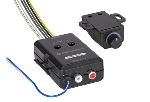 Scosche LOC2SL Line Output Converter Adjustable Amplifier Add On Module for Car Stereo, 2-Channel Signal Sensing Speaker Wire to RCA Adapter with ...