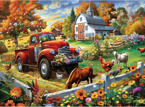 300 Pieces Jigsaw Puzzle for Adults,Country Life Puzzle 300 Pieces Highlights The Agricultural Life and Rural Beauty - Thick,Sturdy Pieces Challen...