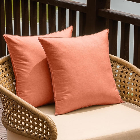 NiNi ALL Outdoor Waterproof Throw Pillow Covers Set of 2 Decorative Farmhouse Garden Pillowcase Solid Cushion Cases for Patio Tent Couch 22x22 inc...