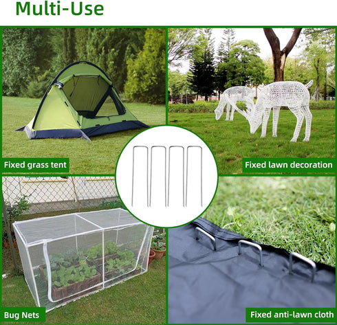 30 Pack Lawn Staples, Premium Garden Landscape Staples, Galvanized Heavy-Duty Gauge Stakes, U-Shaped Tent Stakes, Anti-Rust Fence Netting Pins Gro...